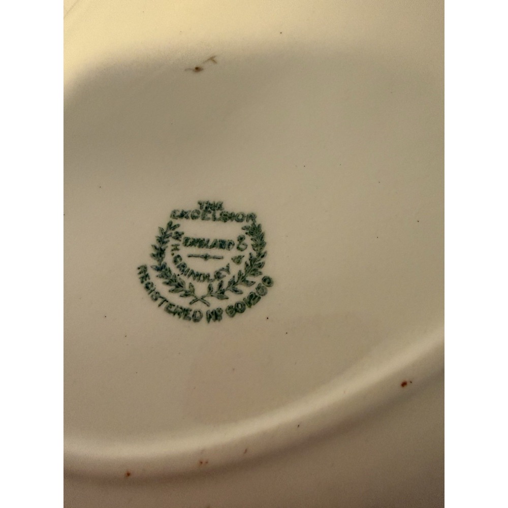 Rare WH Grindley Excelsior Antique Ironstone Octagonal Platters + Oval Bowl 1910 - Picture 8 of 16